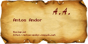Antos Andor névjegykártya